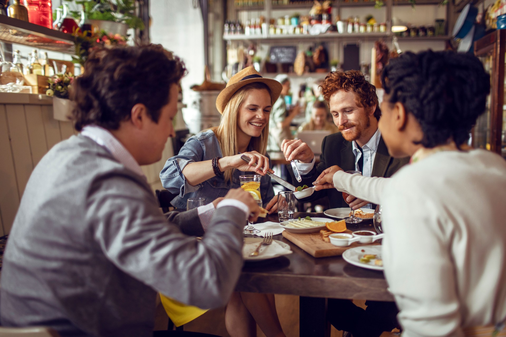 Friends in a Restaurant